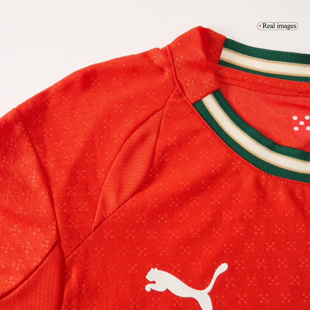 Camiseta de fútbol local auténtica de Ronaldo #7 Portugal 2025, roja