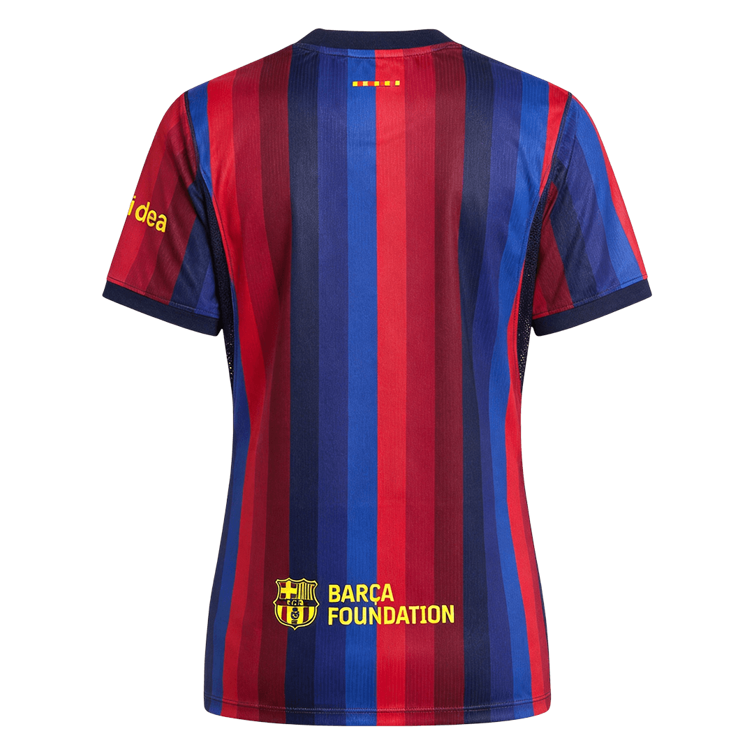 Camiseta de fútbol del FC Barcelona para mujer, temporada 2026/27, color rojo y azul.