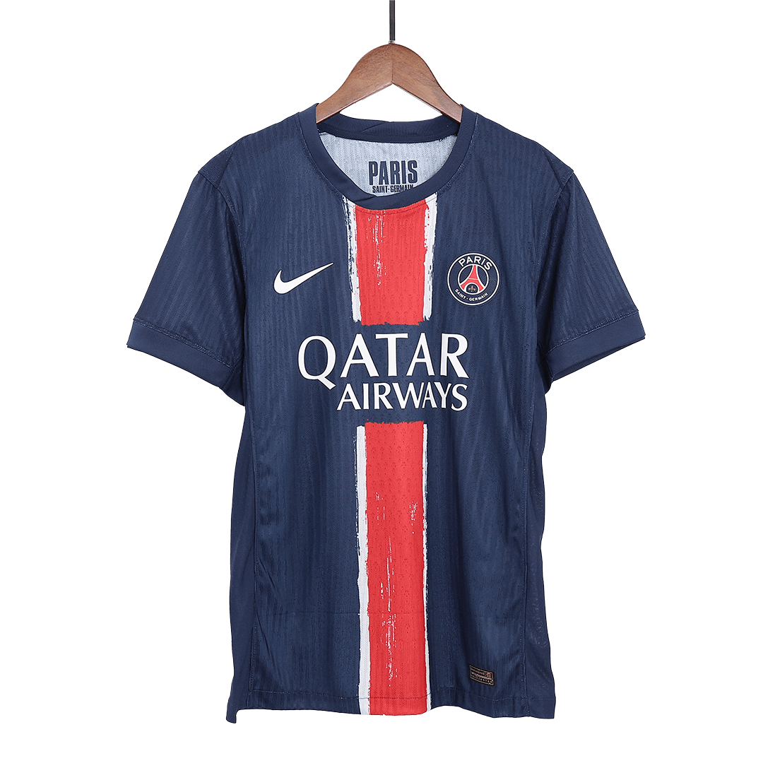 Camiseta de fútbol local auténtica KVARATSKHELIA #7 del PSG 2024/25, azul marino - UCL