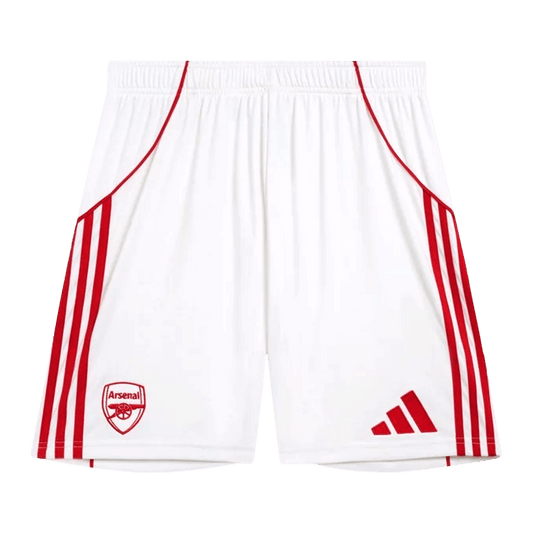 Pantalón corto de fútbol local del Arsenal 25/26 blanco