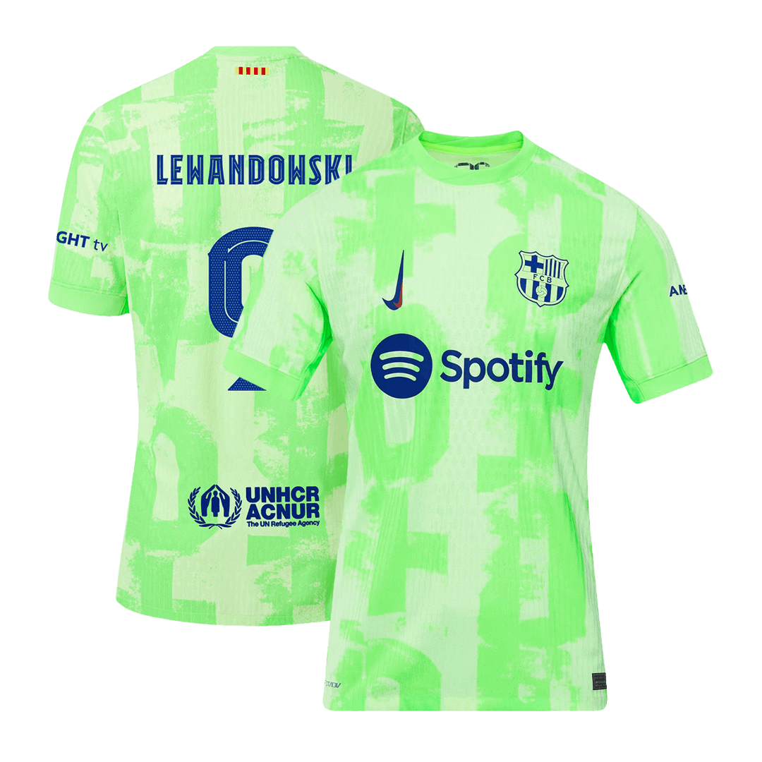 Camiseta de fútbol de visitante del Barcelona 2024/25 de Lewandowski #9 (auténtica) - UCL