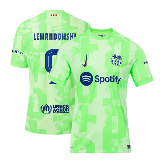 Camiseta de fútbol de visitante del Barcelona 2024/25 de Lewandowski #9 (auténtica) - UCL