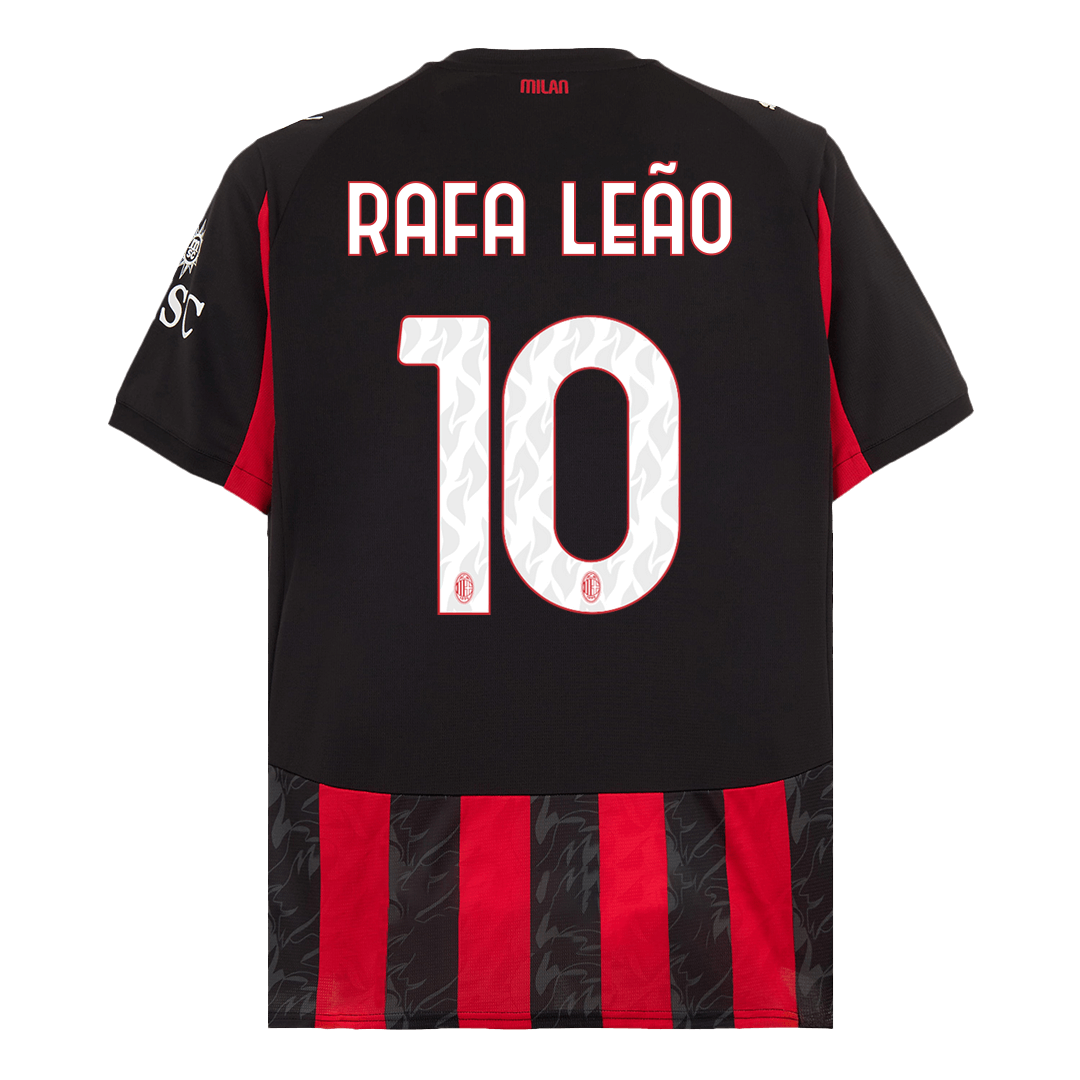 Camiseta de fútbol RAFA LEÃO #10 AC Milan local 2025/26 Rojo y negro