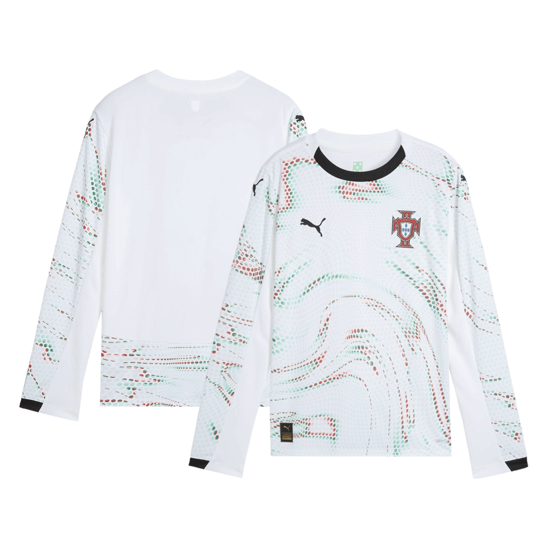 Camiseta de fútbol de manga larga de visitante de Portugal 2025, blanca