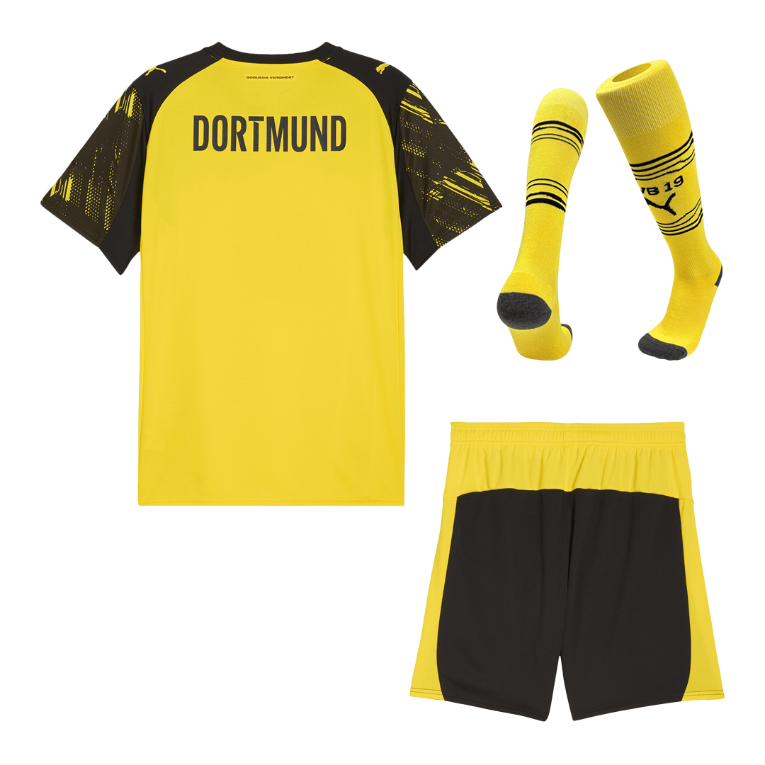 Kit de camiseta de fútbol local del Borussia Dortmund (camiseta, pantalón corto y medias) 2025/26