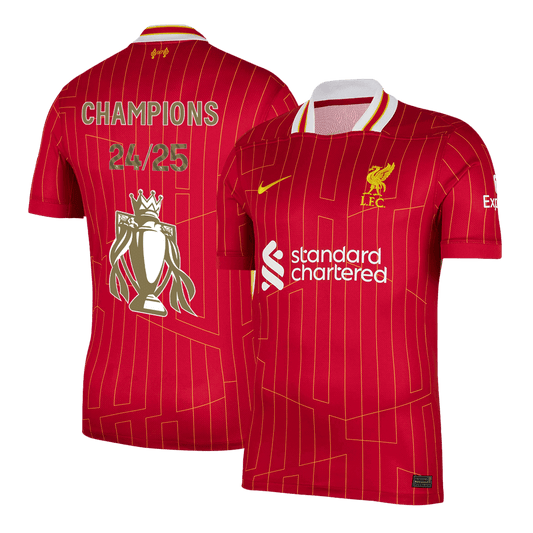 Camiseta de fútbol local del Liverpool roja - CAMPEONES 24/25