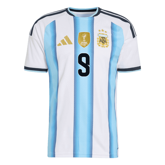 Camiseta de local de Argentina J. ÁLVAREZ #9 para hombre, Copa Mundial 2026 - Ajuste entallado