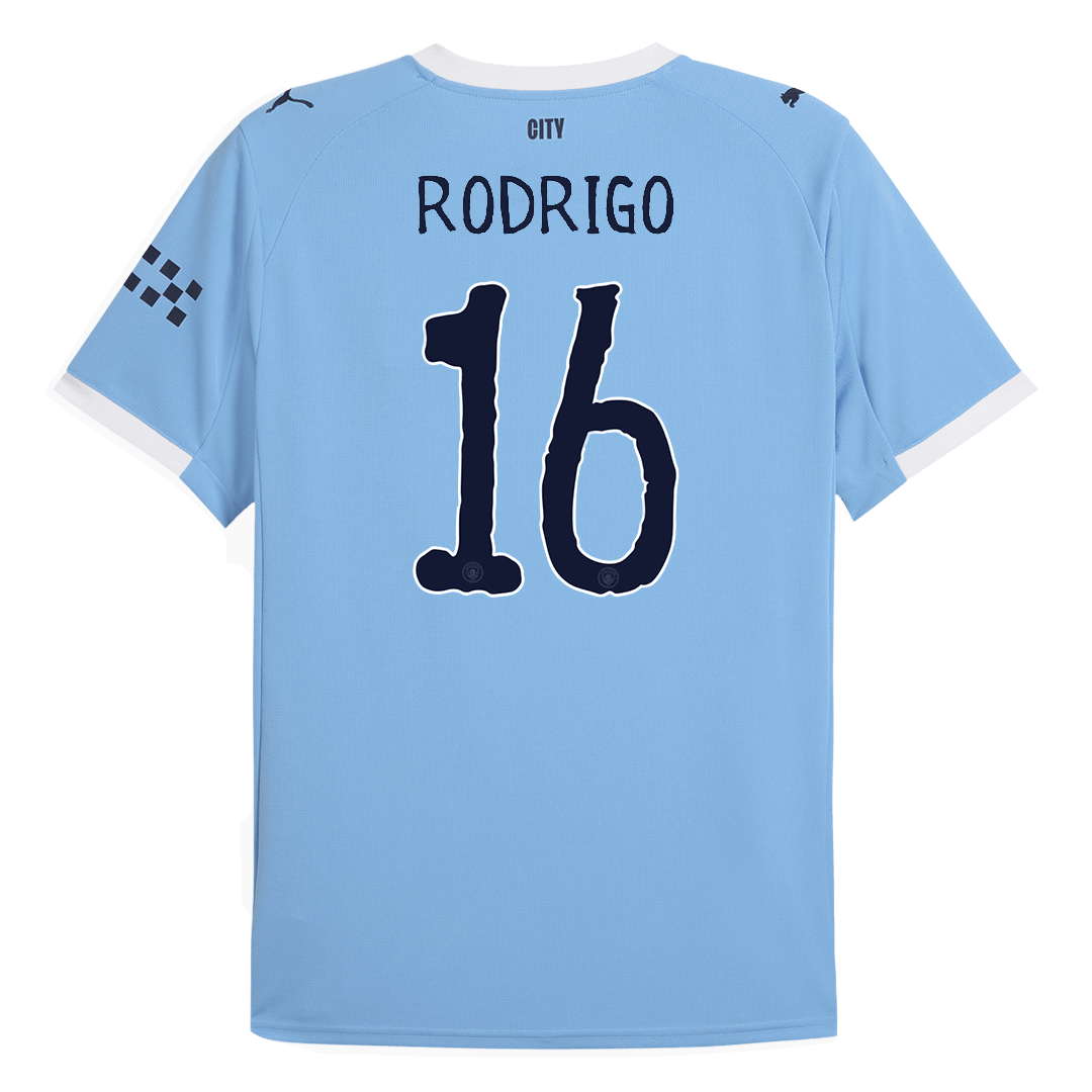 Camiseta local de fútbol RODRIGO #16 del Manchester City 2025/26 Azul - Mundial de Clubes