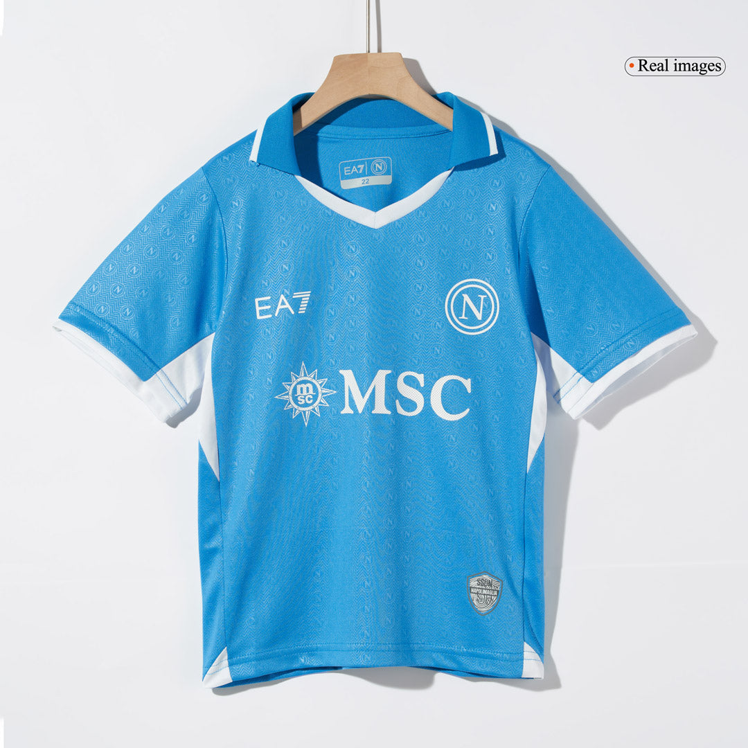 Kit de fútbol local del Napoli para niños (Kit y pantalón corto) 2024/25