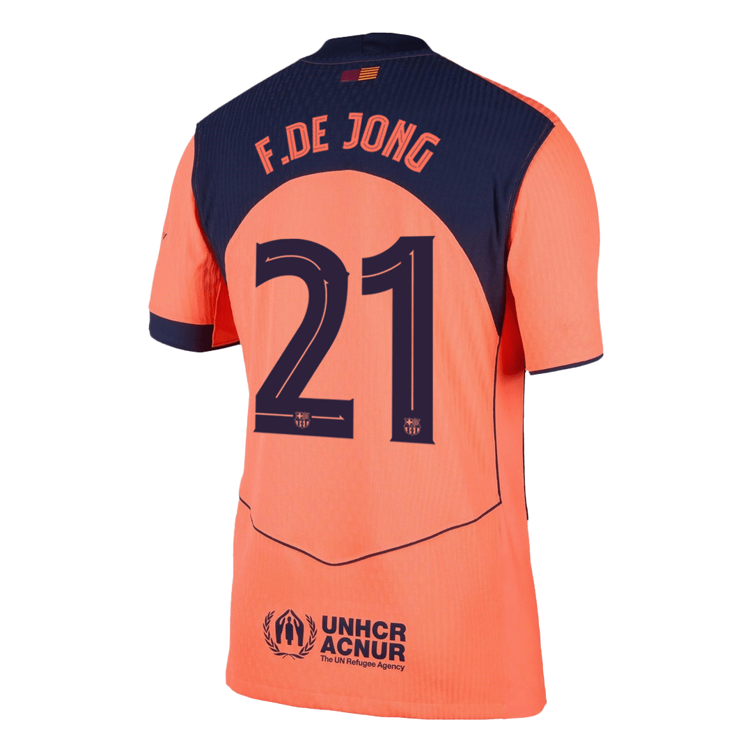 Camiseta de fútbol de visitante auténtica de F.DE JONG #21 del Barcelona 2025/26