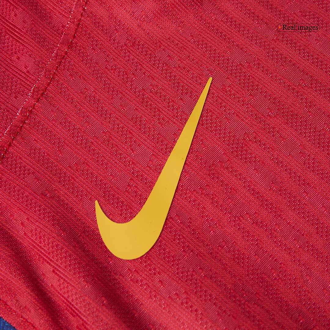Camiseta de fútbol local auténtica del Barcelona x Travis Scott 2024/25, roja y azul