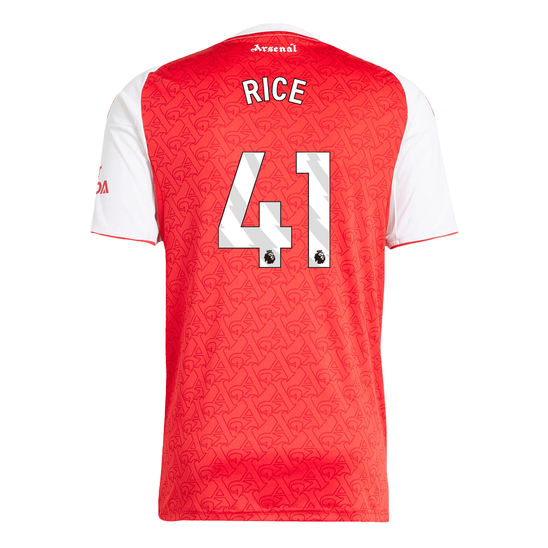 Camiseta de fútbol local del Arsenal RICE #41 2025/26, roja