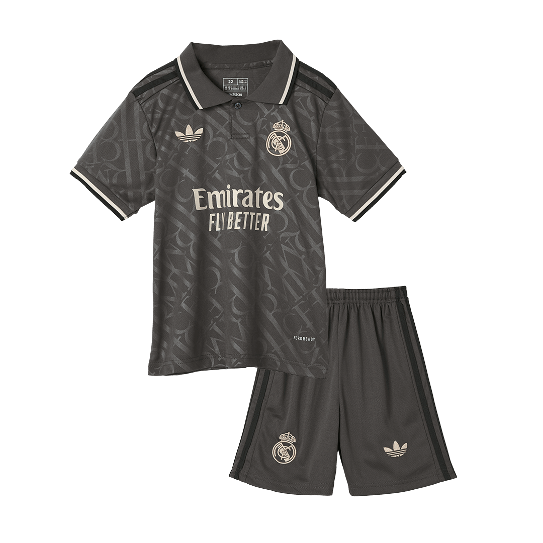 Kit de camiseta de fútbol de la tercera equipación del Real Madrid para niños