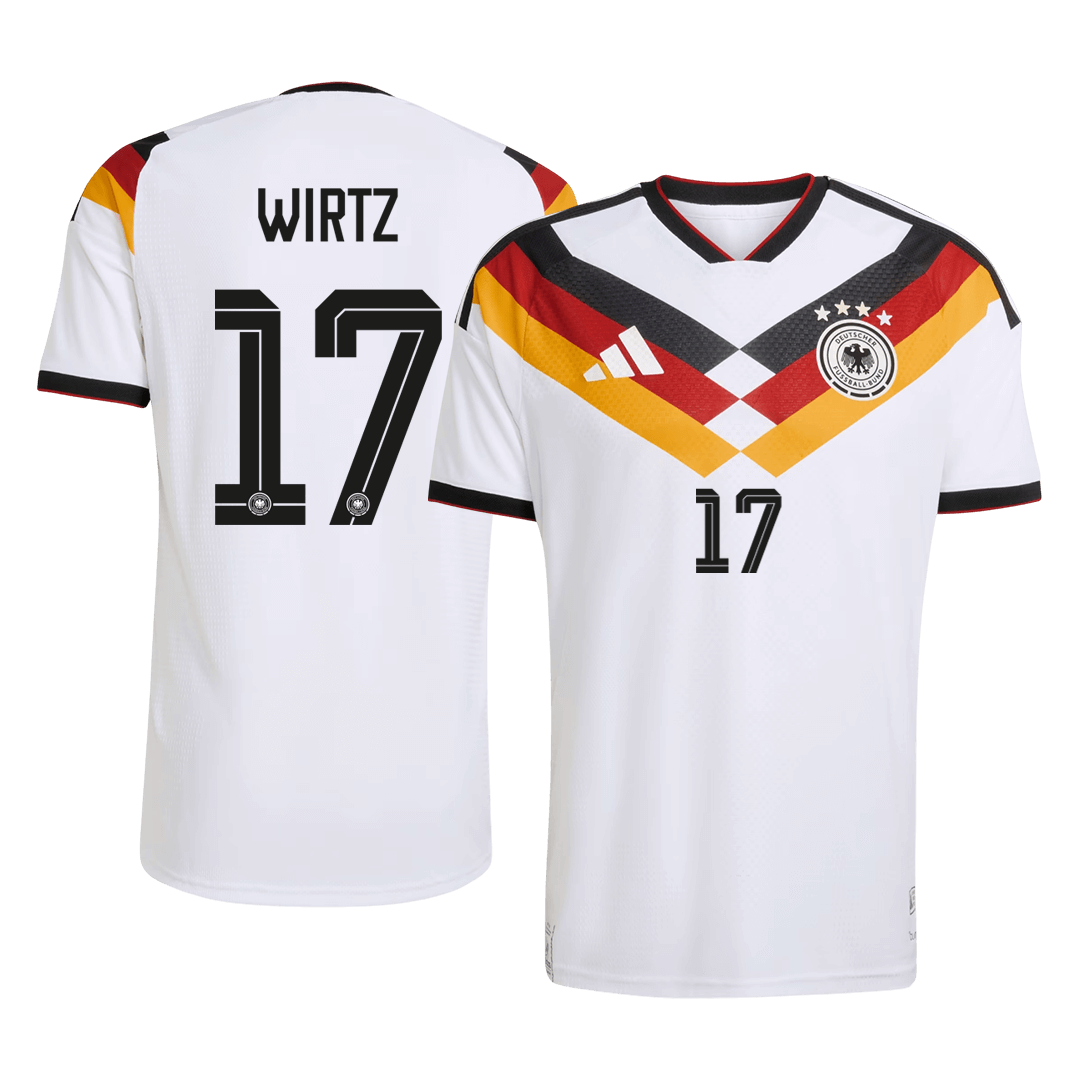 Camiseta de local de Alemania WIRTZ #17 para hombre, Copa Mundial 2026 - Corte ajustado