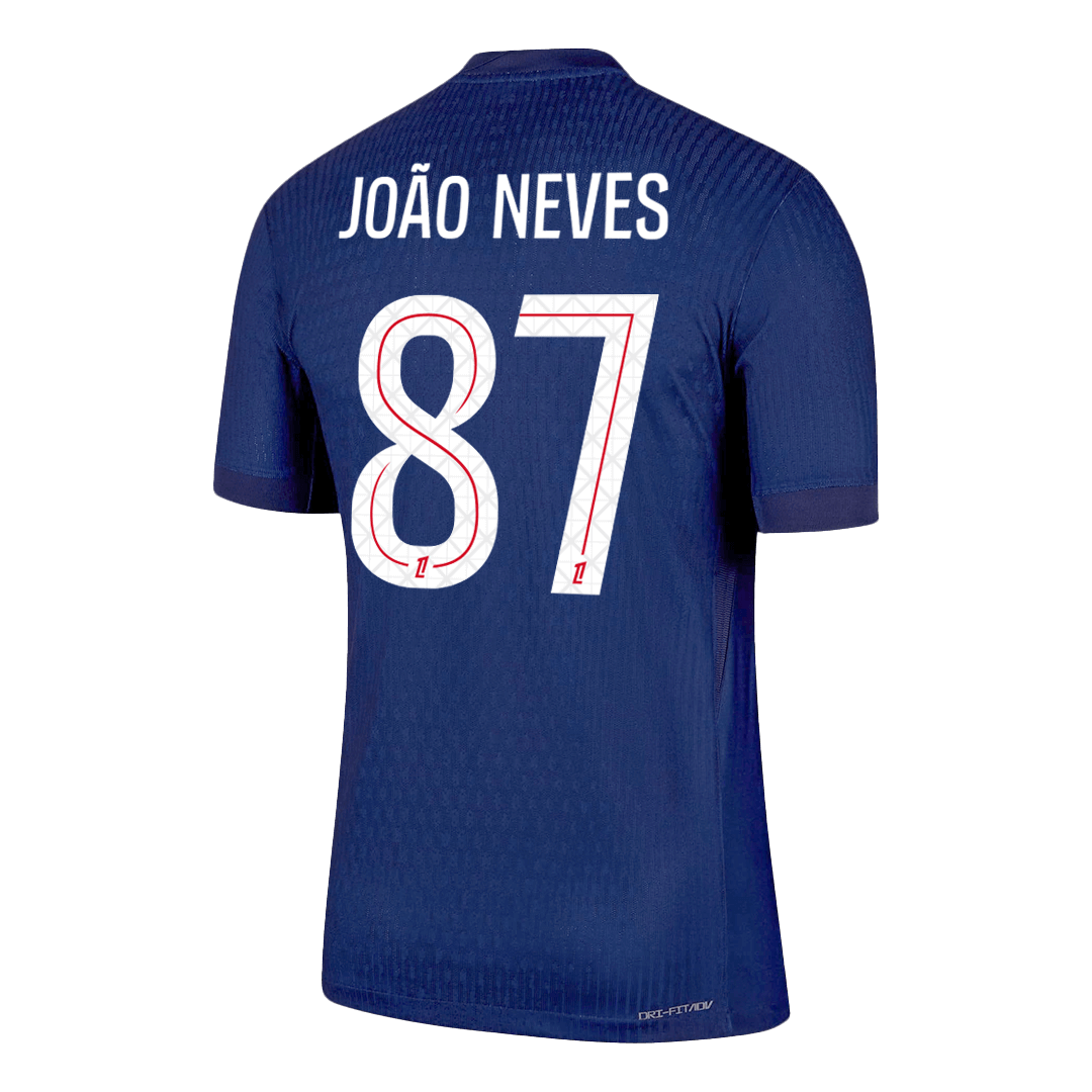 Camiseta de fútbol local auténtica de JOÃO NEVES #87 del PSG 2025/26
