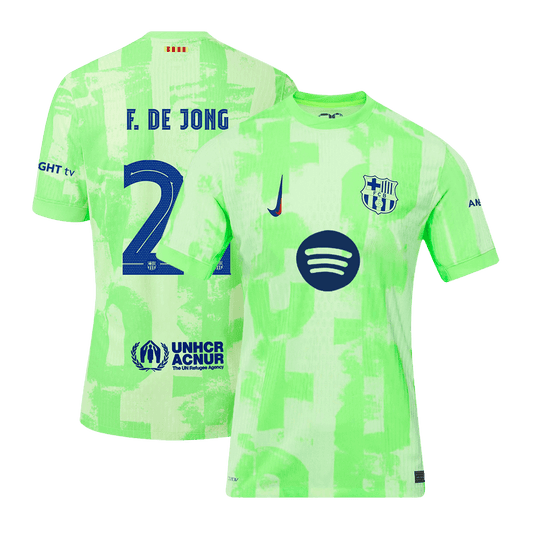 Auténtica camiseta de visitante del F.DE JONG #21 del Barcelona 2024/25 (UCL) (Logotipo de Spotify sin texto)