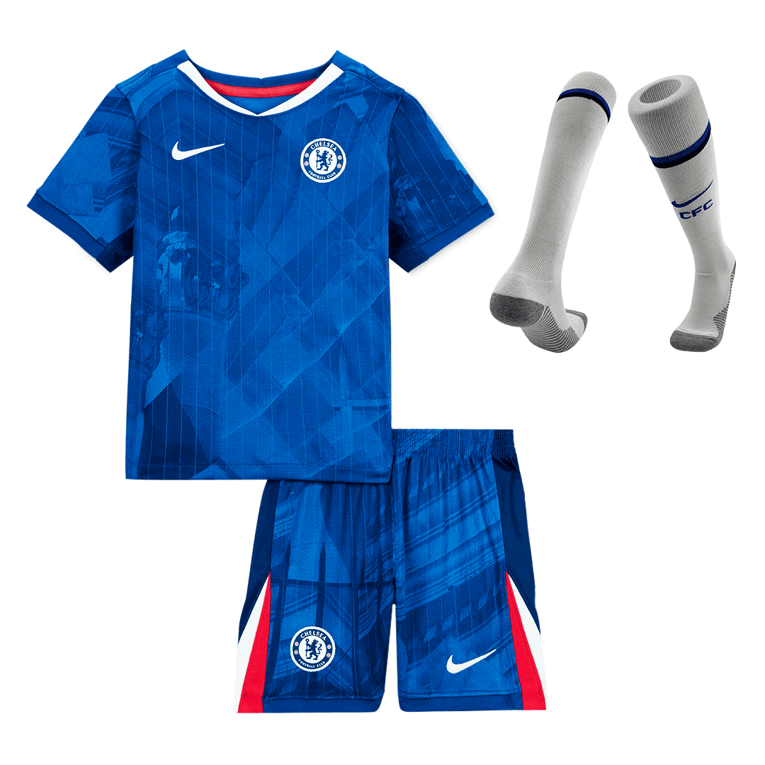 Kit de fútbol local del Chelsea para niño (camiseta, pantalón corto y calcetines) 2025/26, azul