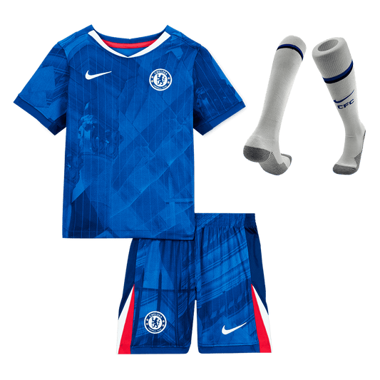 Kit de fútbol local del Chelsea para niño (camiseta, pantalón corto y calcetines) 2025/26, azul