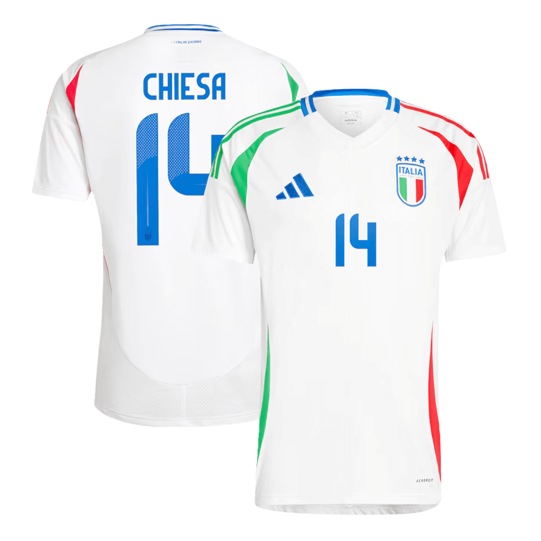 Camiseta de fútbol visitante de Italia CHIESA #14 para la Eurocopa 2024