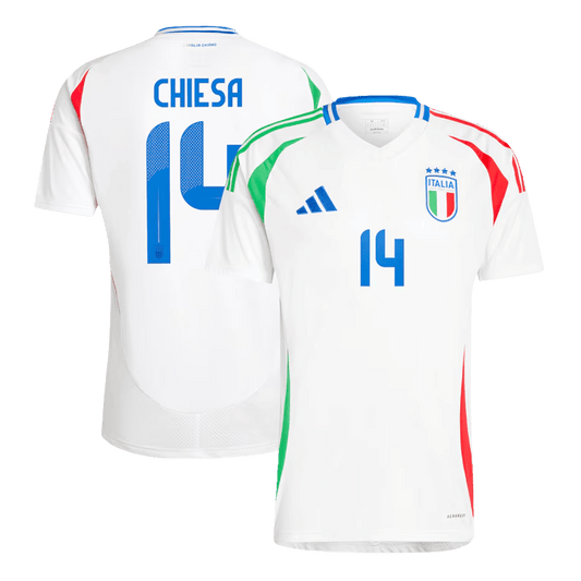 Camiseta de fútbol visitante de Italia CHIESA #14 para la Eurocopa 2024