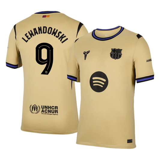 Camiseta de visitante del Barcelona LEWANDOWSKI #9 2025/26, amarilla - UCL