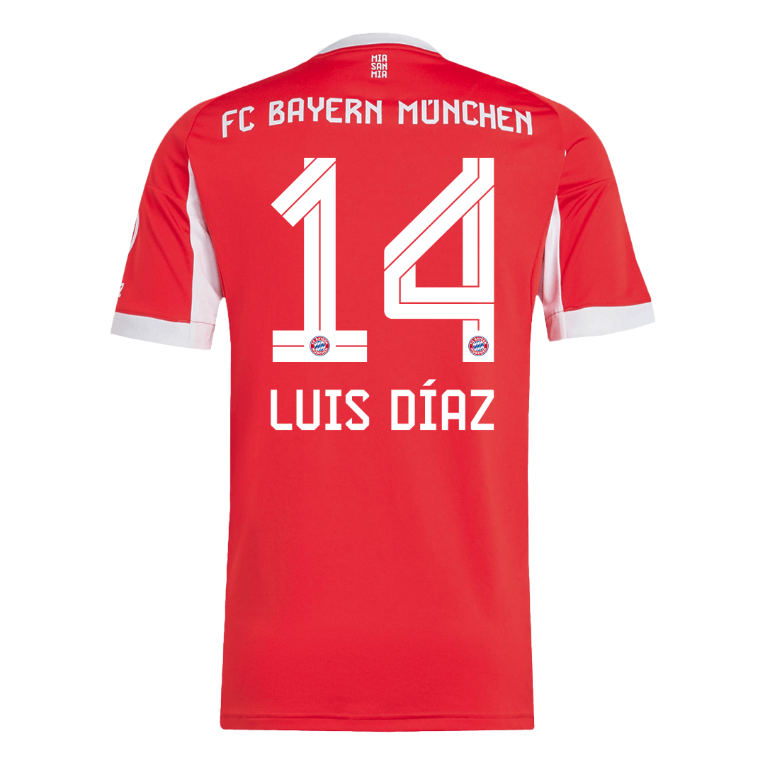 Camiseta de fútbol LUIS DÍAZ #14 Bayern Munich Local 2025/26 Roja