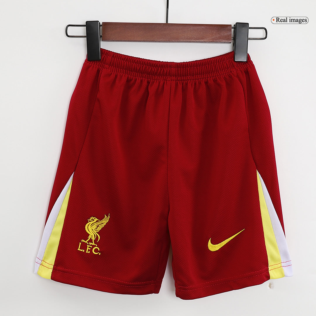 Kit infantil de local del Liverpool 2024/25 (camiseta, pantalón corto y medias)