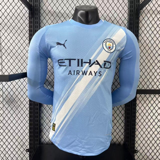 Camiseta de jugador local del Manchester City 25/26, manga larga