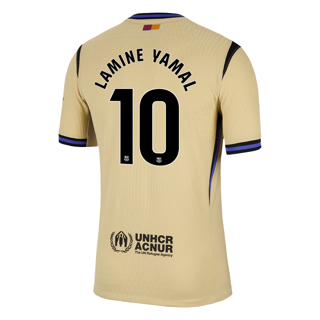 Camiseta de visitante auténtica del Barcelona LAMINE YAMAL #10, amarilla, 2025/26 - UCL