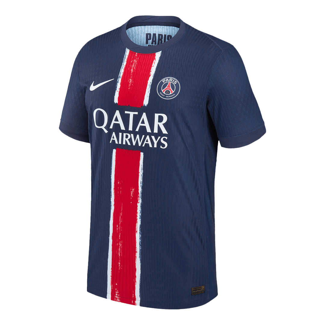 Camiseta de fútbol local auténtica KVARATSKHELIA #7 del PSG 2024/25, azul marino - UCL