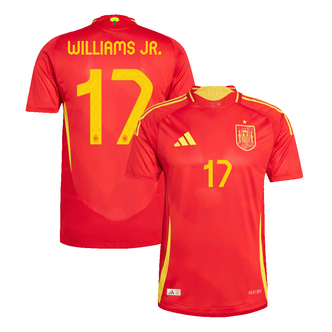Camiseta de fútbol local auténtica de España Williams Jr. #17 de la Eurocopa 2024