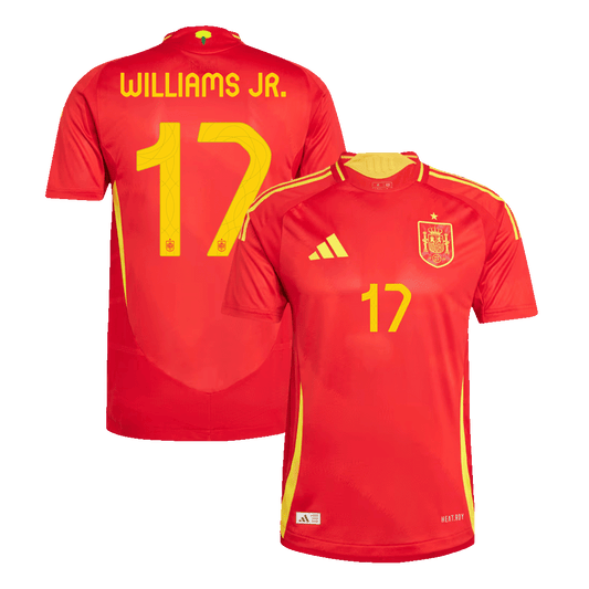 Camiseta de fútbol local auténtica de España Williams Jr. #17 de la Eurocopa 2024