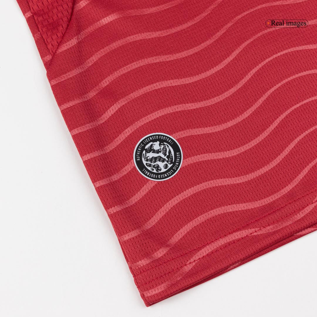 Conjunto infantil de camiseta y pantalón corto de la selección de Portugal de Ronaldo #7 para niños, Mundial 2026, color rojo.