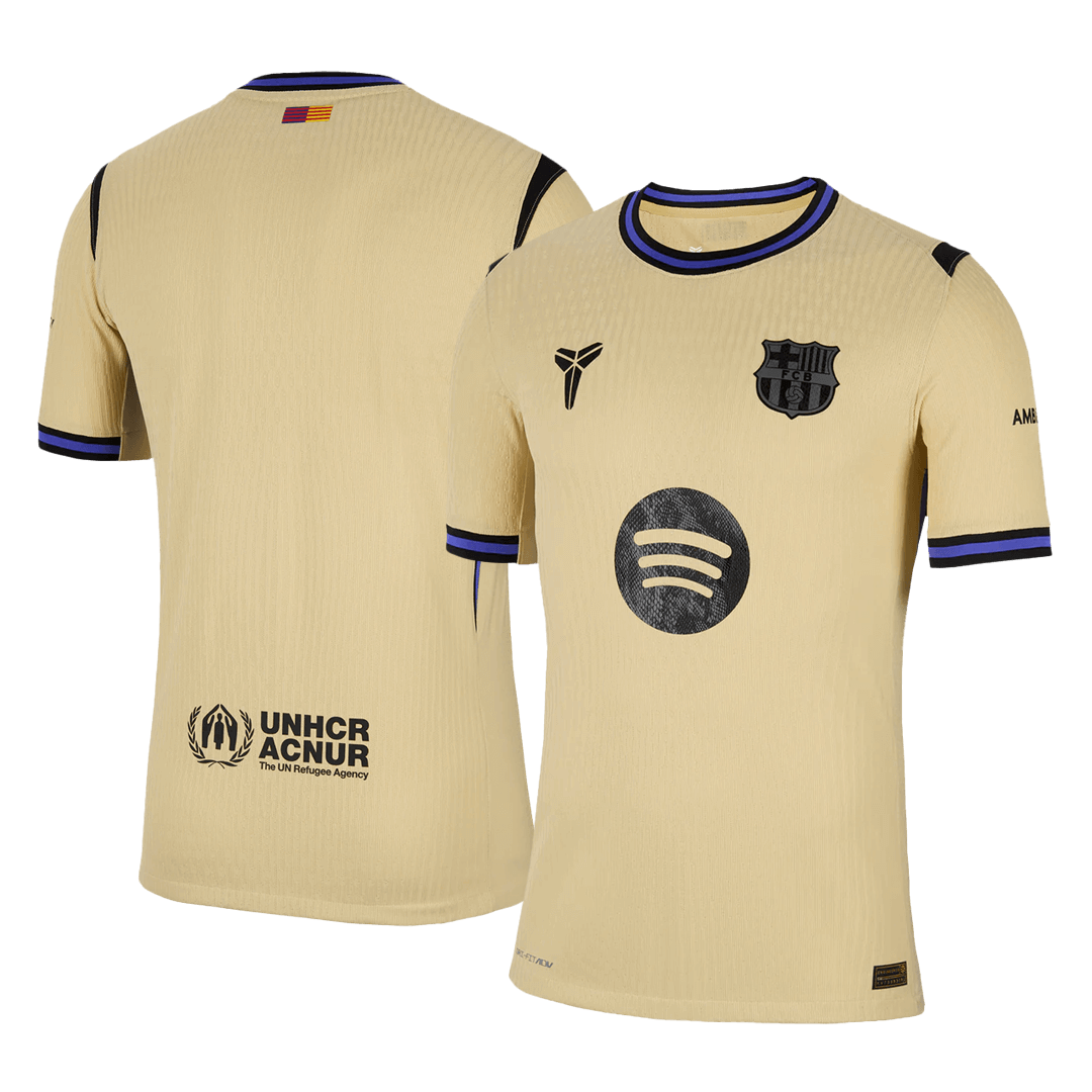 Camiseta de fútbol visitante auténtica del Barcelona 2025/26 amarilla