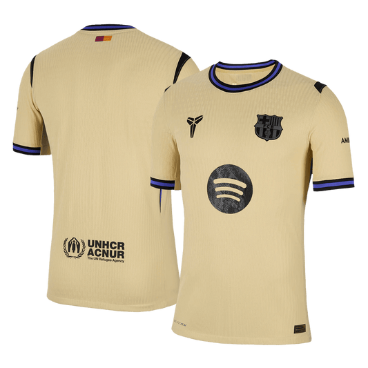 Camiseta de fútbol visitante auténtica del Barcelona 2025/26 amarilla