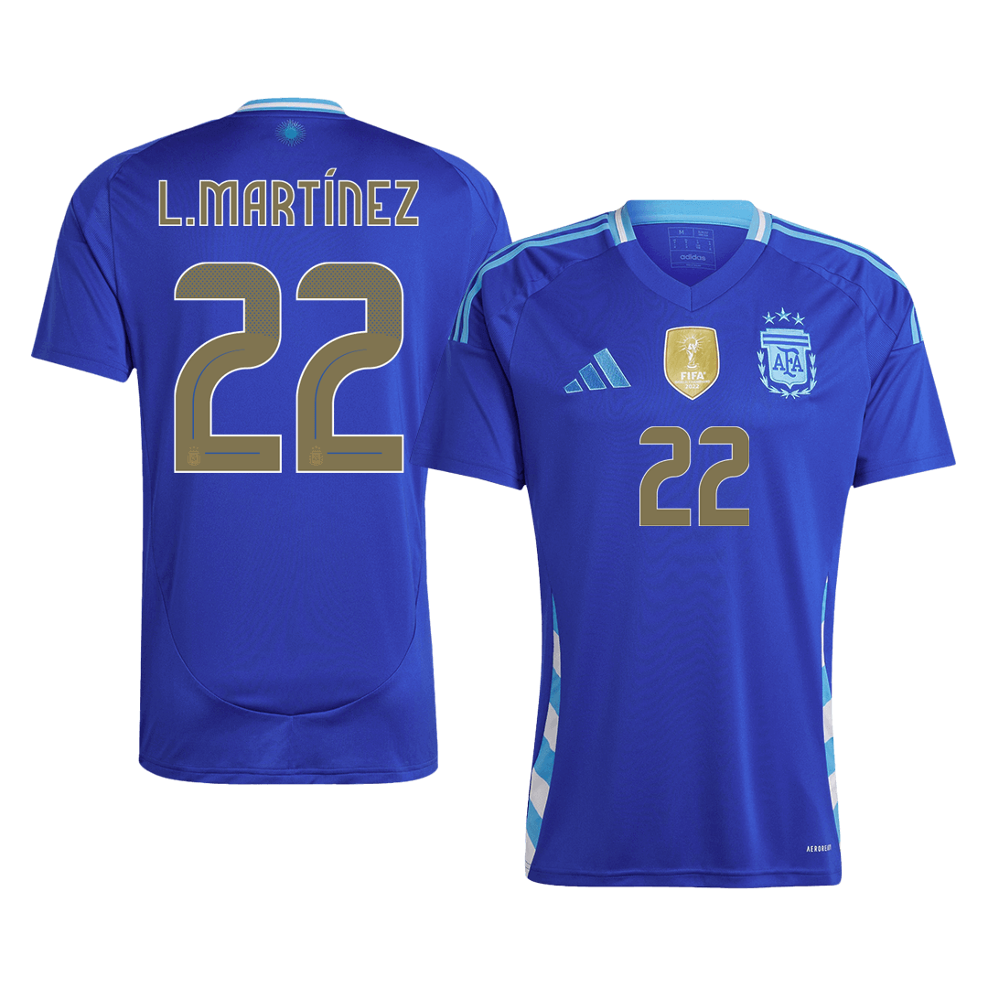 Camiseta de visitante de fútbol de Argentina L.MARTÍNEZ #22 2024