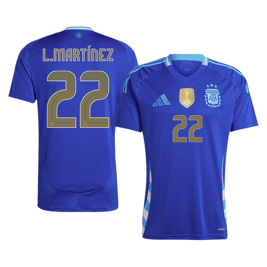 Camiseta de visitante de fútbol de Argentina L.MARTÍNEZ #22 2024