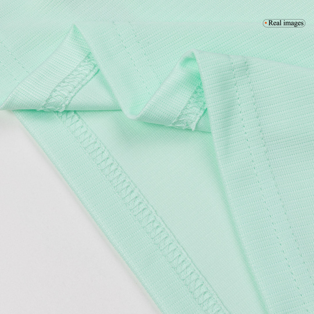 Conjunto de fútbol infantil de Francia (camiseta + pantalón corto) para el Mundial de 2026, color verde menta.