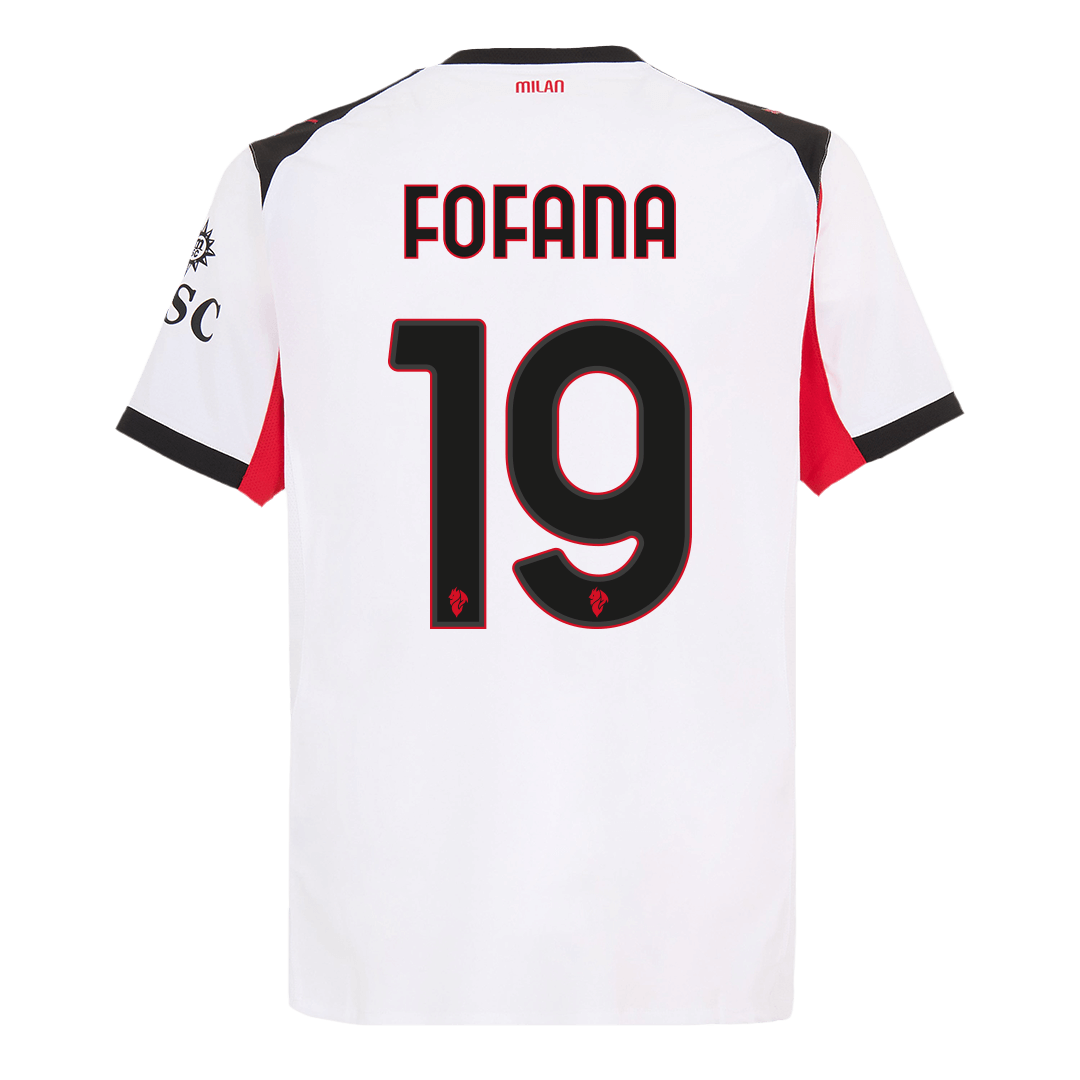 Camiseta de visitante auténtica FOFANA #19 del AC Milan 2025/26