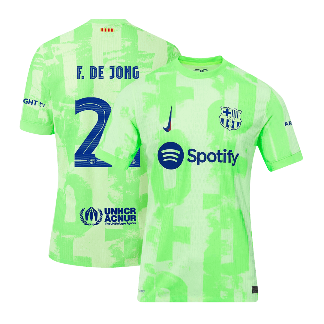 Camiseta de fútbol de visitante auténtica de F.DE JONG #21 del Barcelona 2024/25 - UCL