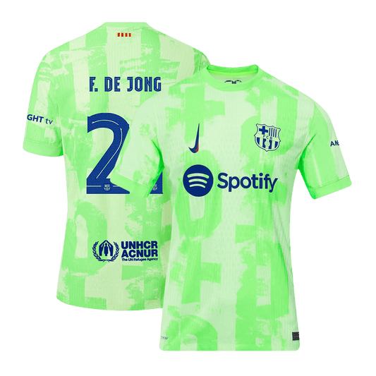 Camiseta de fútbol de visitante auténtica de F.DE JONG #21 del Barcelona 2024/25 - UCL