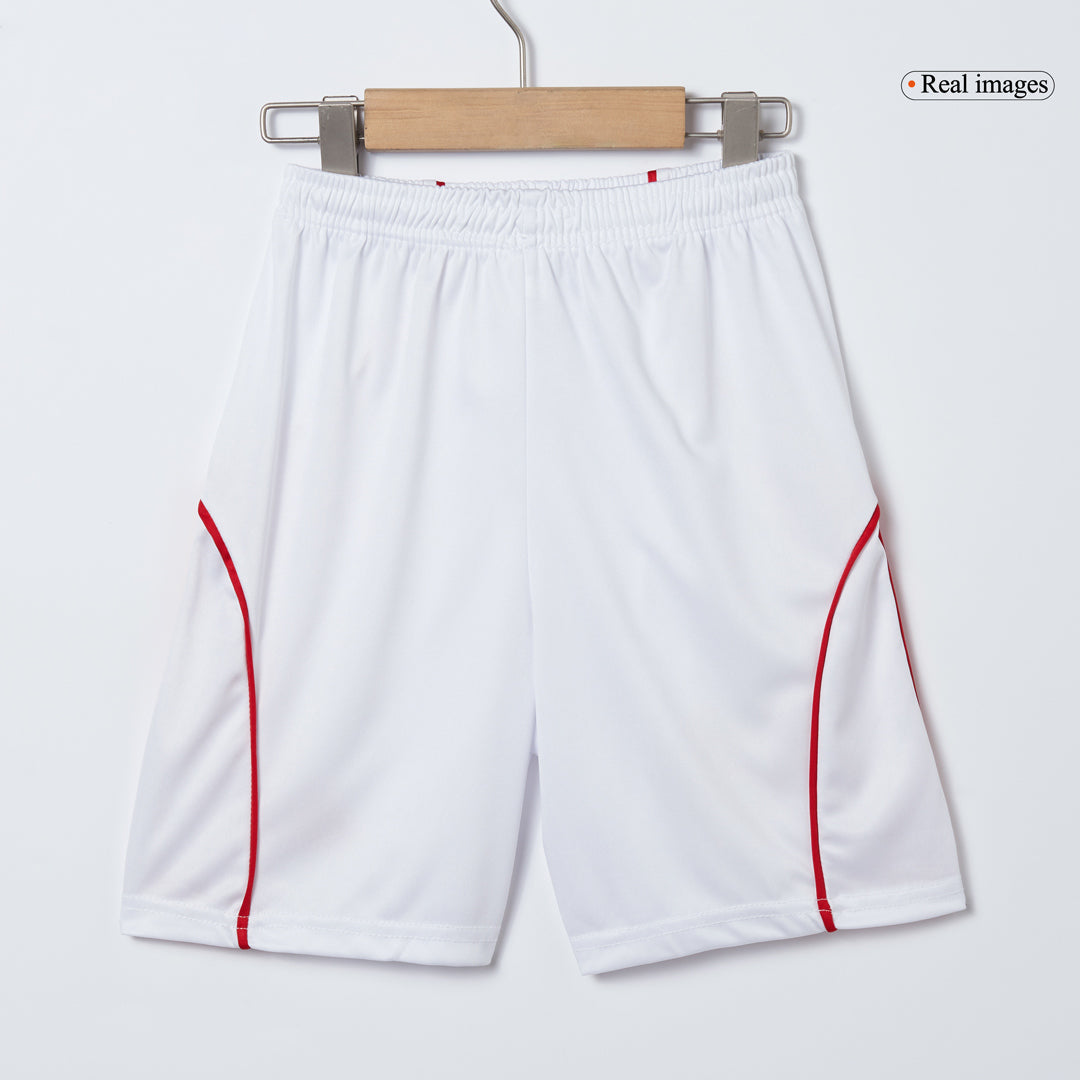 Kit de fútbol local del Arsenal para niños (camiseta, pantalones cortos y calcetines) 2025/26, color rojo