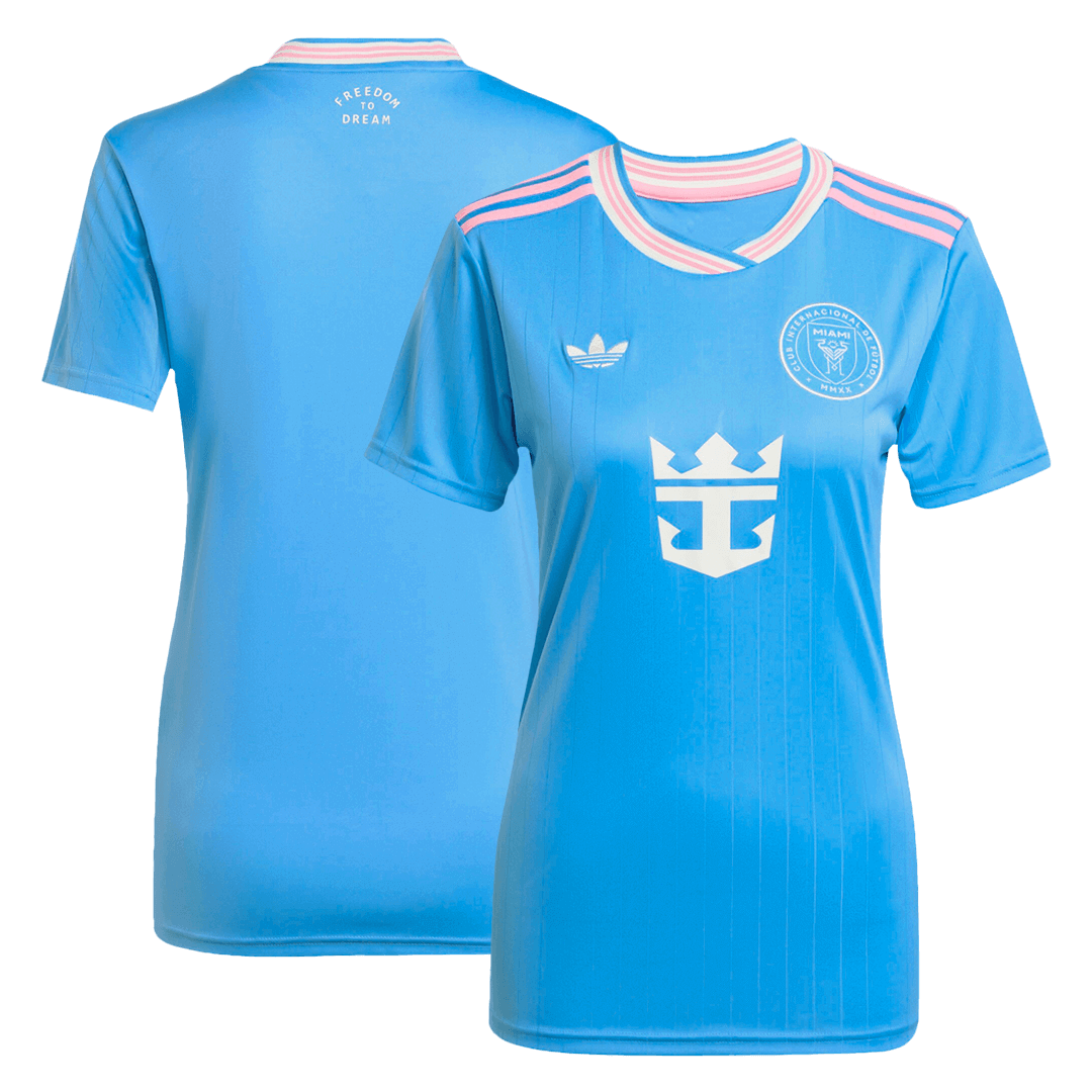 Camiseta de fútbol de visitante del Inter Miami 2025 para mujer, color azul