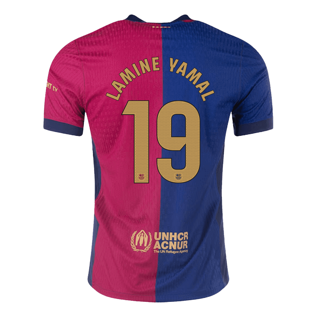 Camiseta de fútbol local del Barcelona 2024/25 auténtica de LAMINE YAMAL #19 - patrocinador anterior