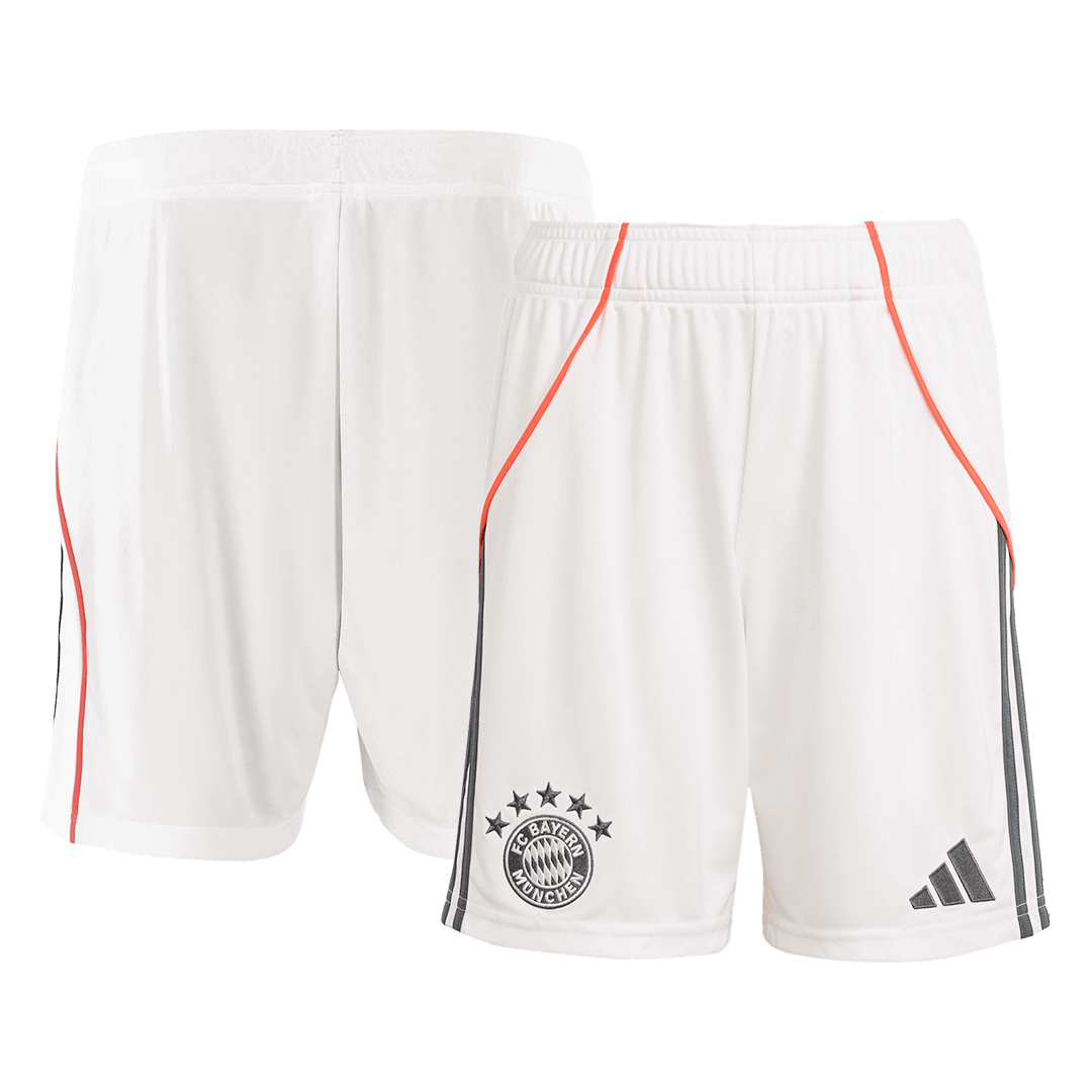 Kit de visitante del Bayern Múnich (Kit, pantalón corto y medias) 2025/26, color blanco