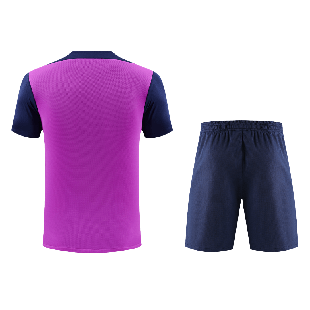 Kit de entrenamiento prepartido del Barcelona (Kit y pantalón corto) 2025/26, color morado