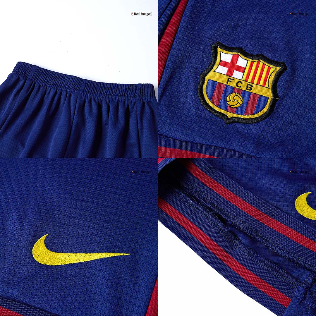 Kit de fútbol local del Barcelona para niños (camiseta, pantalón corto y calcetines) 2025/26 (rojo y azul)