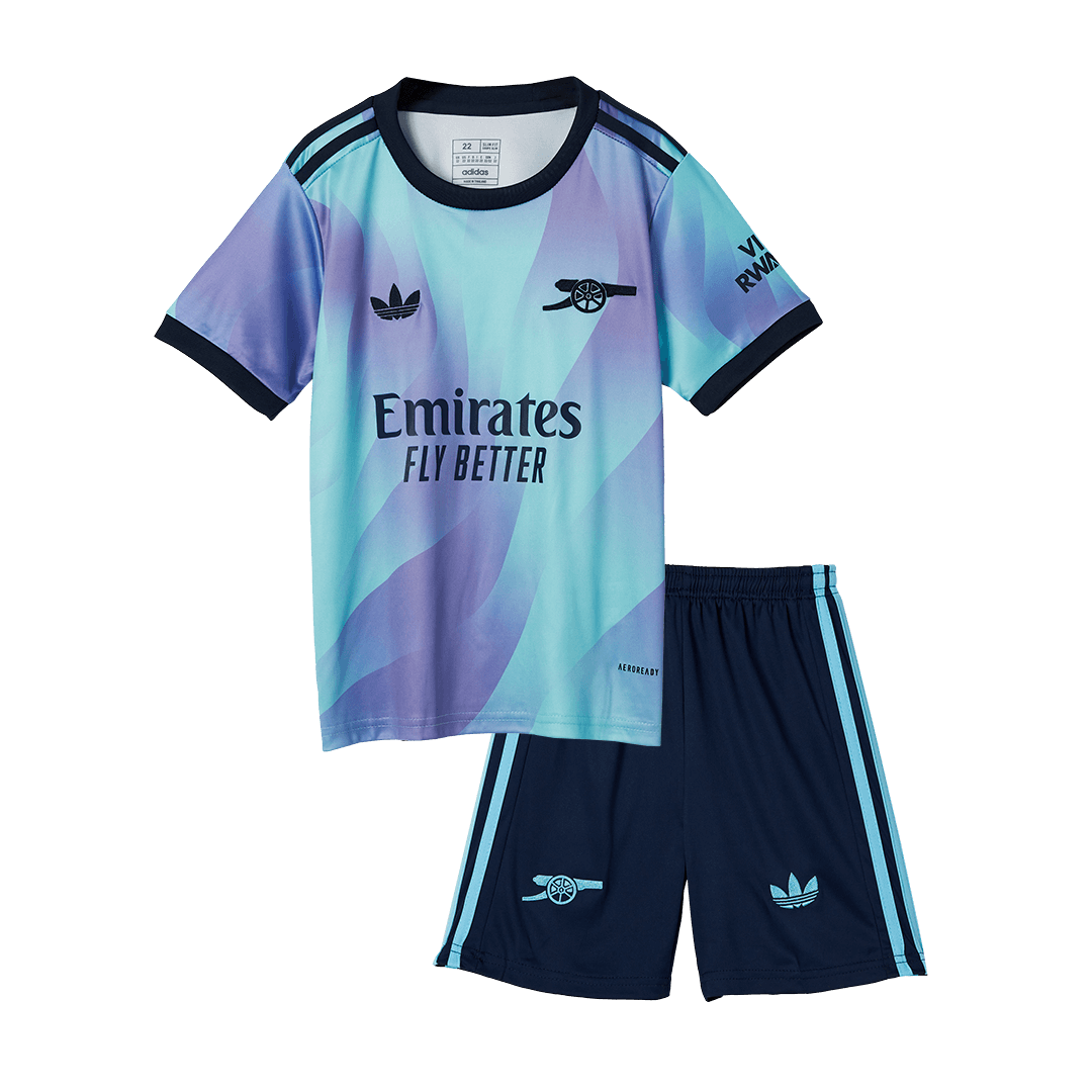 Kit de fútbol infantil de visitante del Arsenal (Kit y pantalón corto) 2024/25