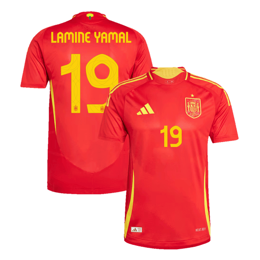 Camiseta de fútbol local de España LAMINE YAMAL #19, Eurocopa 2024