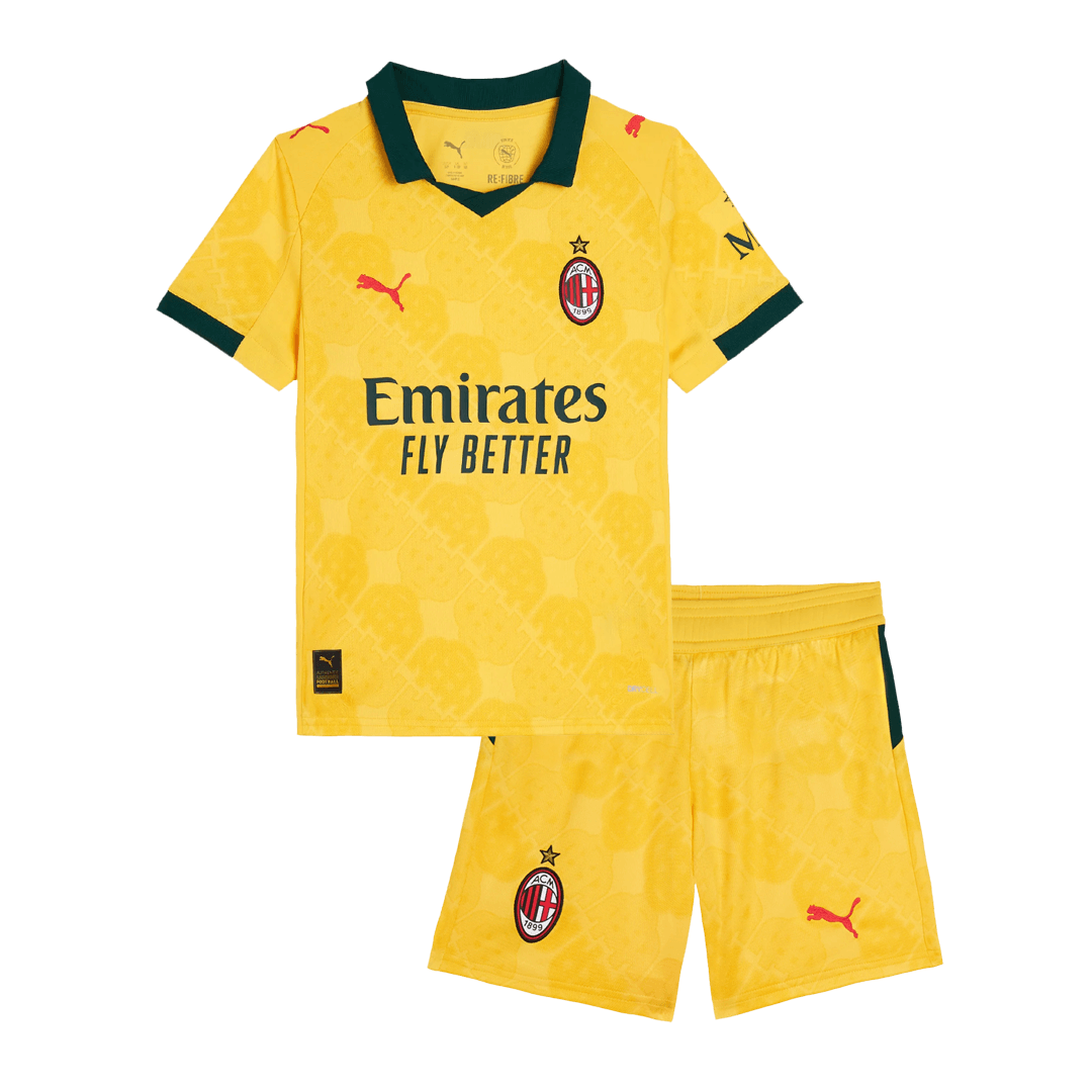 Kit de fútbol visitante del AC Milan para niños (Kit y pantalón corto) 2025/26